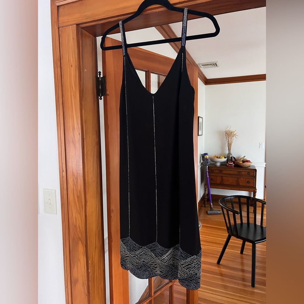 Maya Tall Cami dress with beaded scallop hem